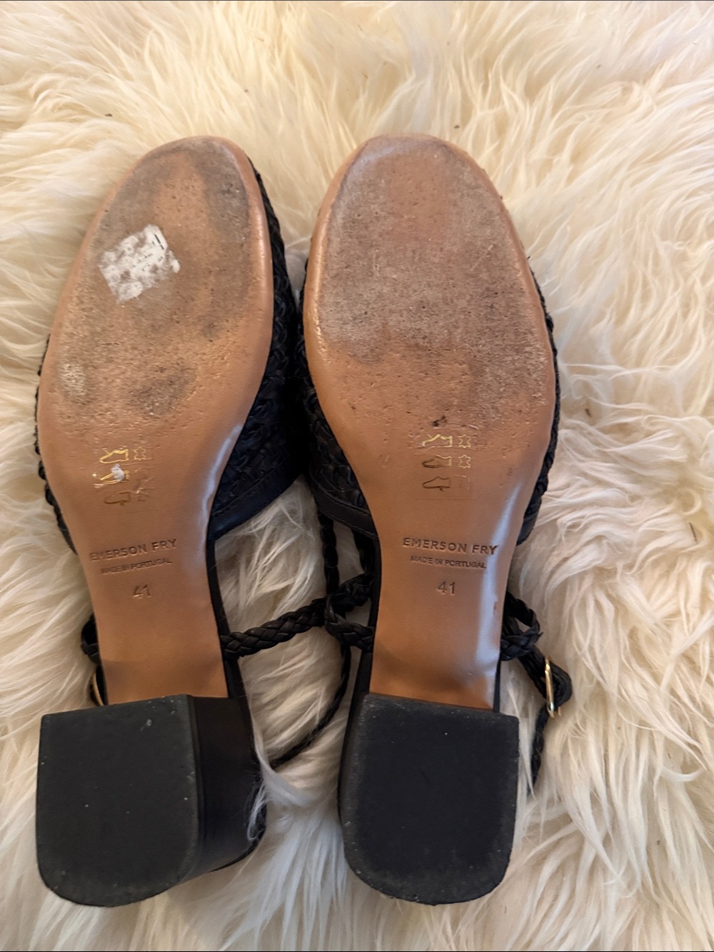 Emerson Fry Black Woven Slingback Mules - Picture 4 of 8